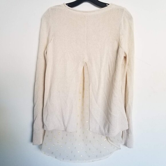 Lucky Brand Layer Look Split Back Knit Sweater Sm - Picture 3 of 14